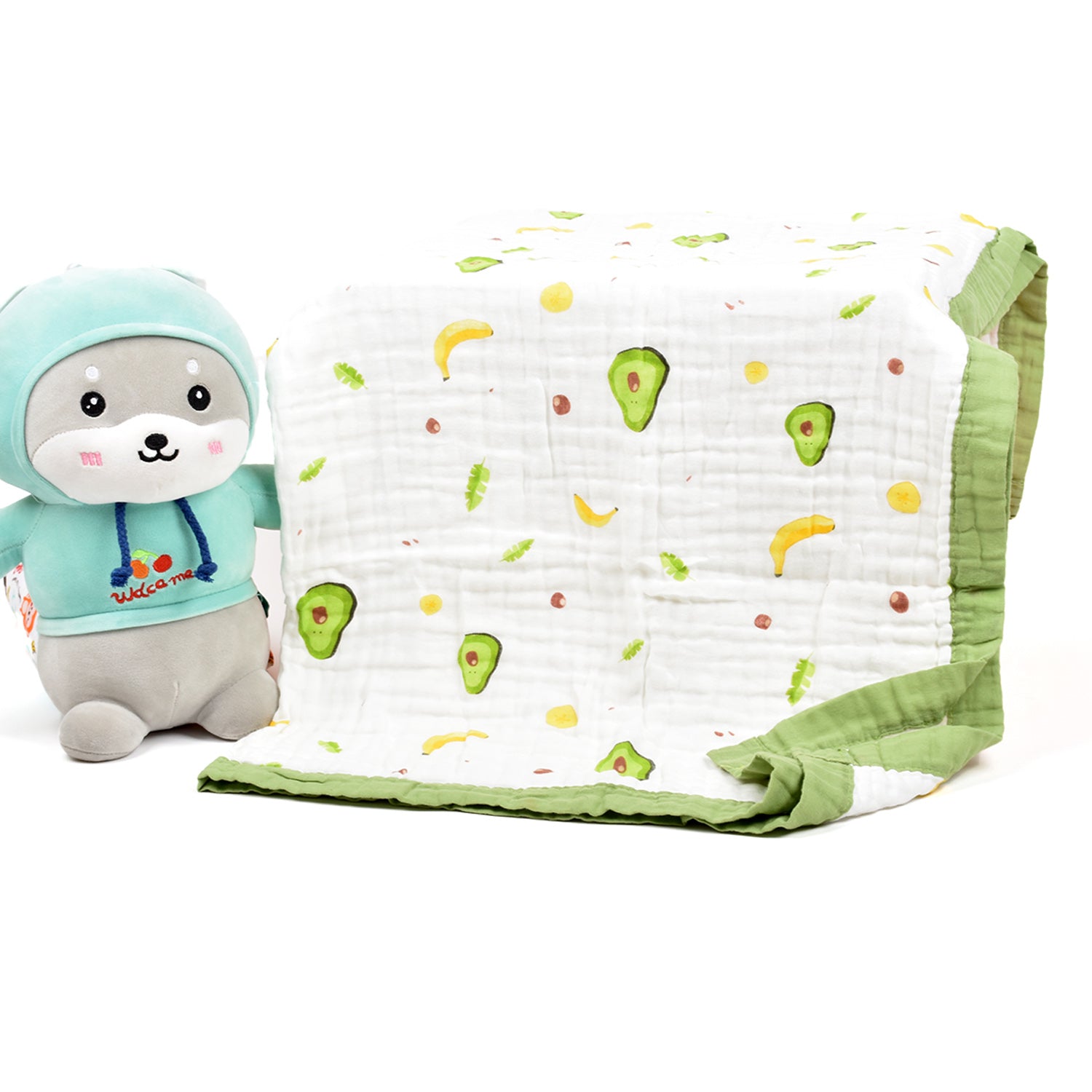 Avocado muslin blanket top