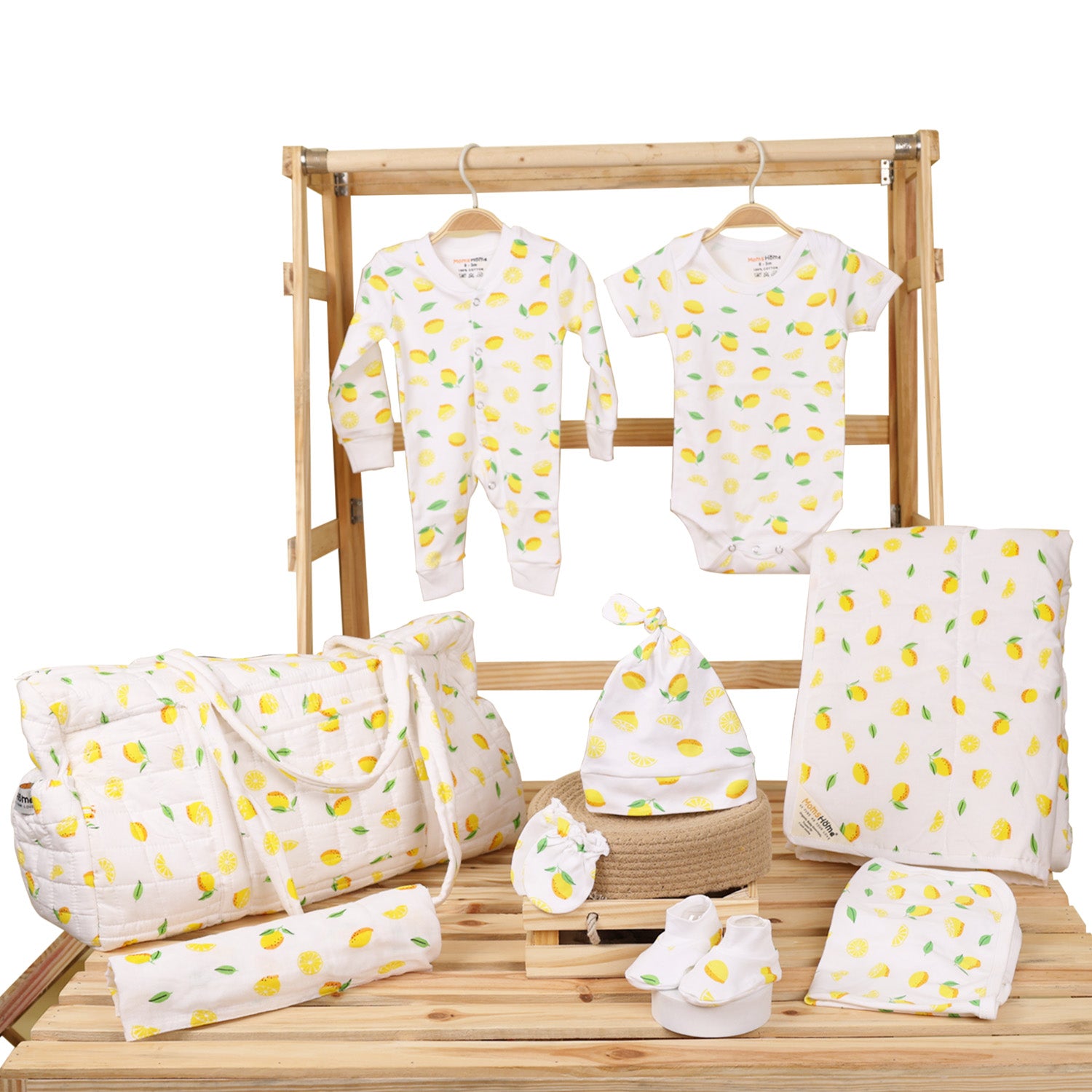 Hospital Kit for Newborn baby Organic Cotton Gift Set Lemon It