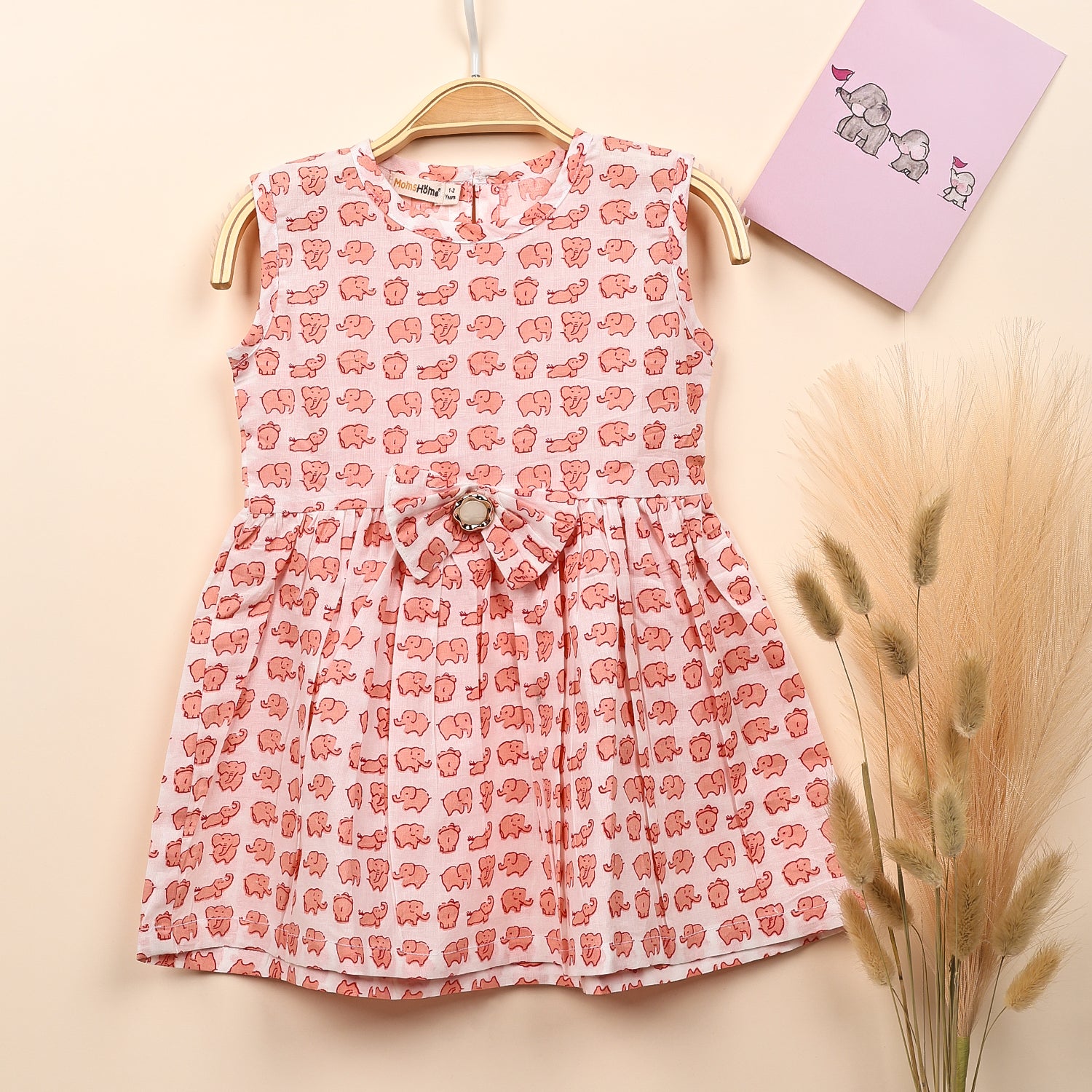 Baby Girl Organic Cotton Sleeveless Frock Elephant