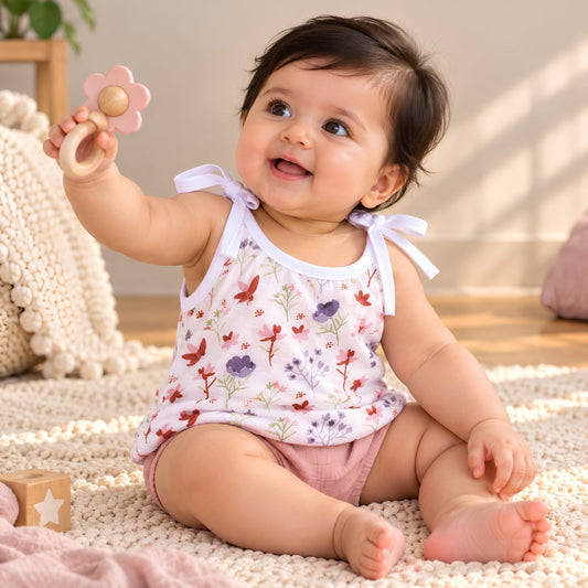 Baby Organic Cotton Knot type Jhabla | Blossom
