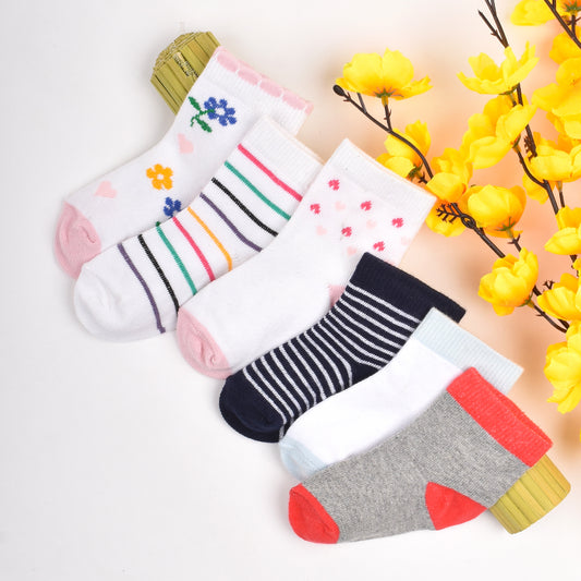 Footprints Super Soft Organic Cotton Kids Socks | 6-12 Months | Pack of 6