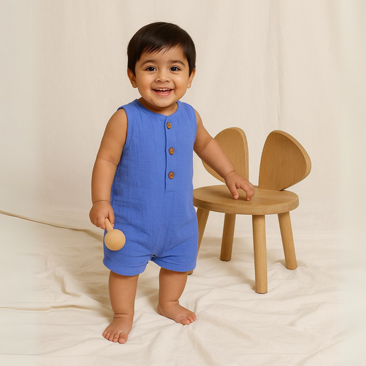 Baby Romper | Sleeveless Romper For New Born | Organic Cotton Super Soft Baby Sleepsuit | Pack of 1