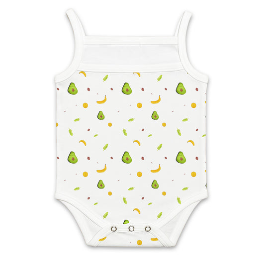 Baby Girl Vest Onesie | Soft Organic Cotton Sleeveless Top For Newborn Girls | 3-6 Months | Avocado | Pack of 1