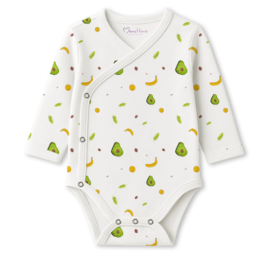 Organic Cotton Front Open Kimono Onesie For New Born Baby | 0-6 Months | Pack of 1