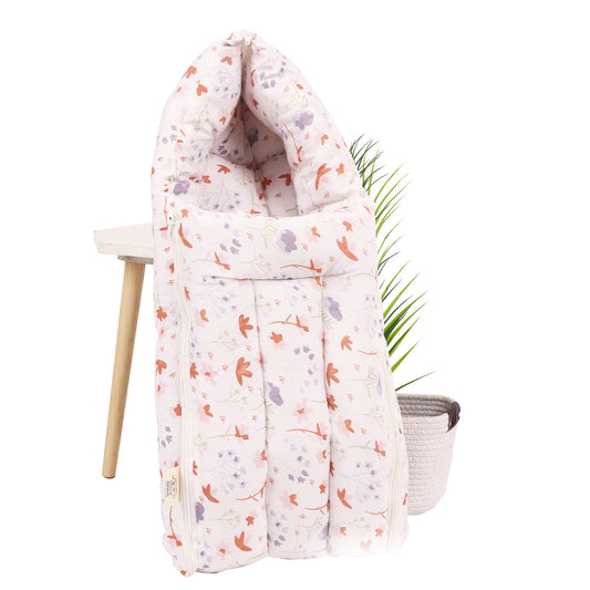 Organic Cotton Muslin Baby Sleeping Cum Carrying Nest Bag | 0-3 Months | Blossom
