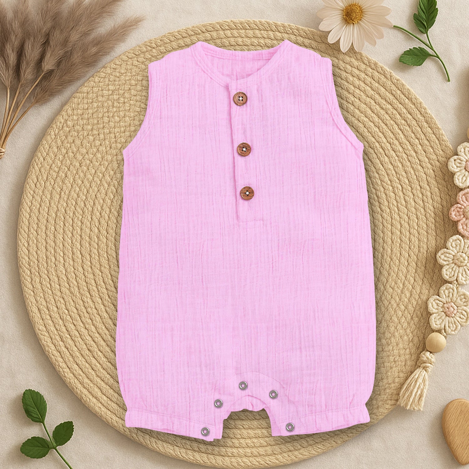 Baby Romper Sleeveless Romper For Girls Organic Cotton Super Soft