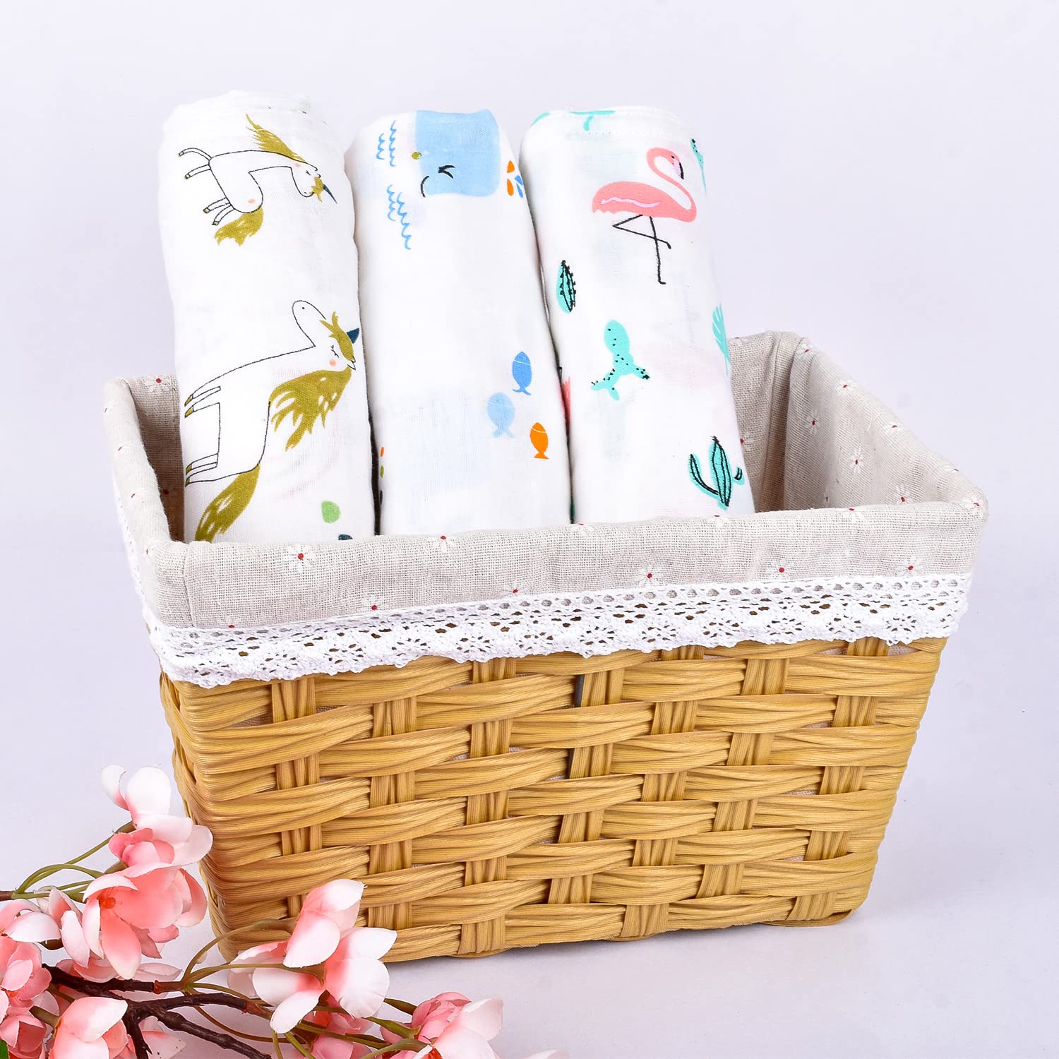 Baby Swaddle Wrap Blanket 100% Cotton Newborn Ladder Green - BABY MAM