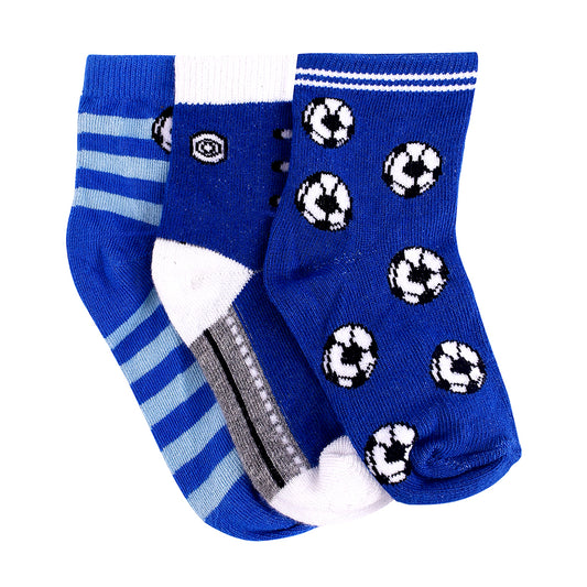 FOOTPRINTS Organic cotton Baby Socks - 3-5 years - Pack of 3 - Blue baseball