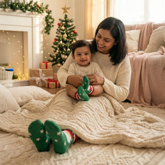 Matching Family Christmas Socks | Cute Santa Cotton Socks | 0-6 Months & Free Size | Pack of 2