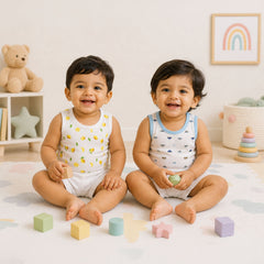 Baby Vest for Boys & Girls | Organic Cotton Baby Top For Newborns, Infants & Toddlers | Pack of 2