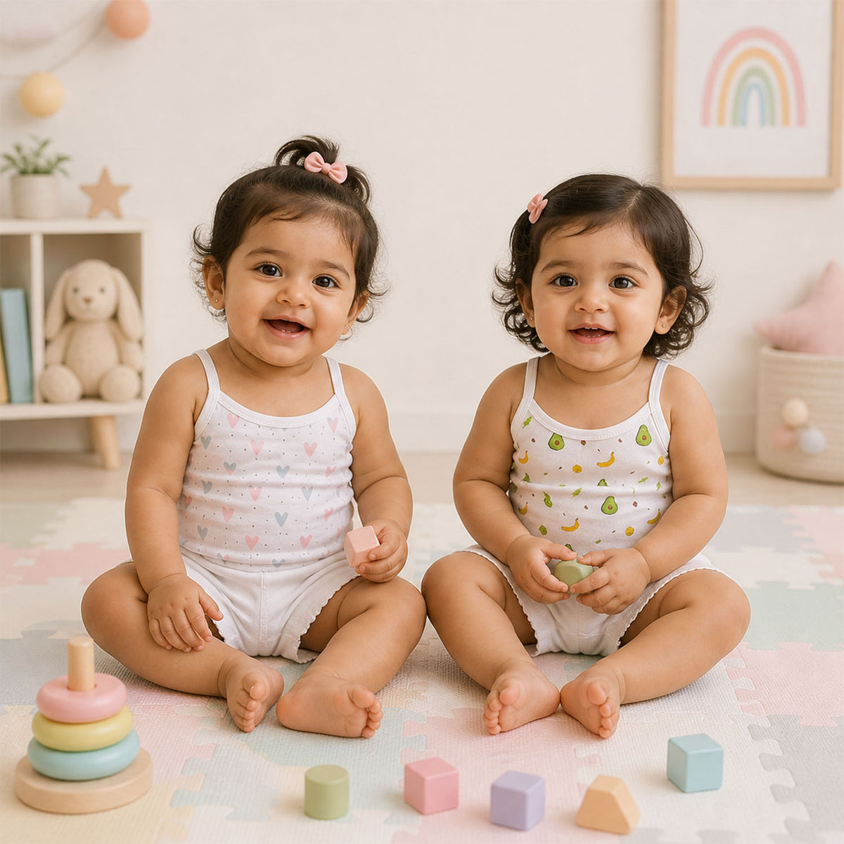 Baby Girl Vest | Soft Organic Cotton Sleeveless Top For Newborn, Infant & Toddler Girls | Pack of 2