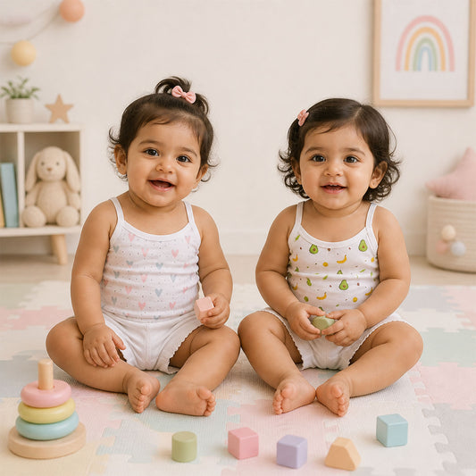Baby Girl Vest | Soft Organic Cotton Sleeveless Top For Newborn, Infant & Toddler Girls | Pack of 2