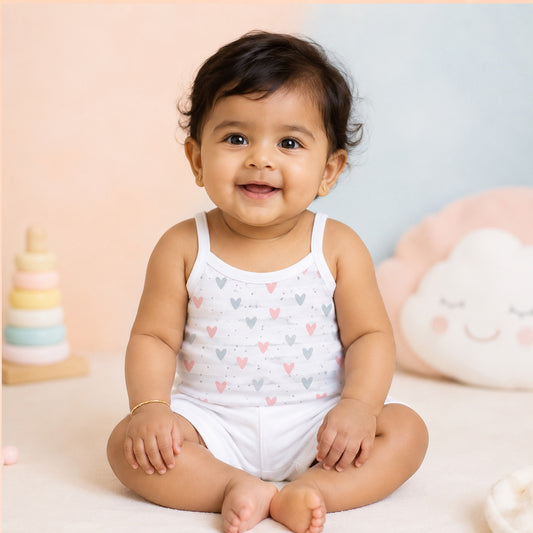 Baby Girl Vest | Soft Organic Cotton Sleeveless Top For Newborn, Infant & Toddler Girls | Pack of 1