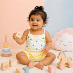 Girl Summer Outfit Set | Organic Cotton Sleeveless Top & Shorts For Toddlers | 1-4 Years