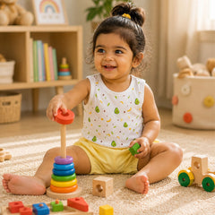 Summer Outfit Set For Boys & Girls | Organic Cotton Sleeveless Top & Shorts For Toddlers | 1-4 Years