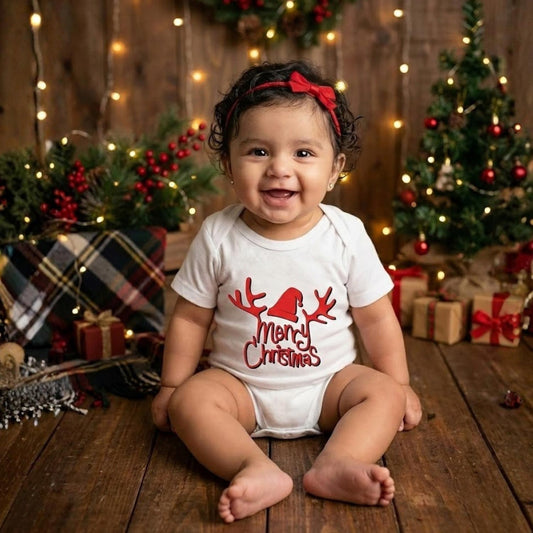 Organic Cotton Baby Christmas Onesie | Christmas Clothing For Newborn Baby | 0-3 Months | Pack of 1