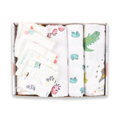 BABY UNISEX SUPERSOFT ORGANIC COTTON MUSLIN -10 PIECES GIFT SET