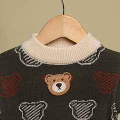 Winter Warm Woollen Full Sleeve Sweater For Baby | Bear | Pack of 1