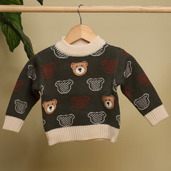 Winter Warm Woollen Full Sleeve Sweater For Baby | Bear | Pack of 1