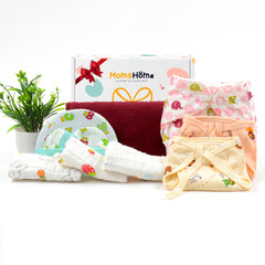 Moms Home New Born Organic Cotton Diaper Gift Set of 10 Items