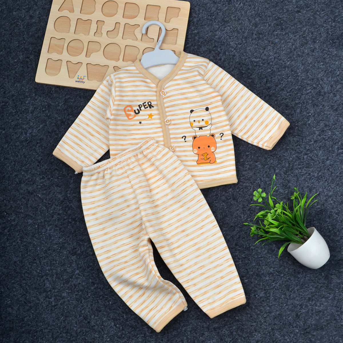 Baby Organic Cotton Baby Full Length Winter Warm Suit | 0-3 Months | Brown