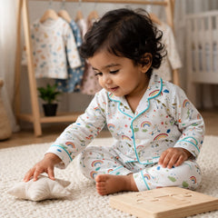 Organic Cotton Kids  Night Suit | Full Sleeves Sleepwear | Unicorn