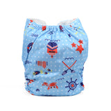 Baby Resusable Cotton Printed Pocket Diapers With 1 Insert | 0-12 Months | Pack of 5