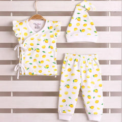 Organic Cotton Newborn Baby Clothing Set | Baby Shower Gift Hamper | Kimono Top, Pyjama & Cap Set | 0-6 Months | Pack of 3