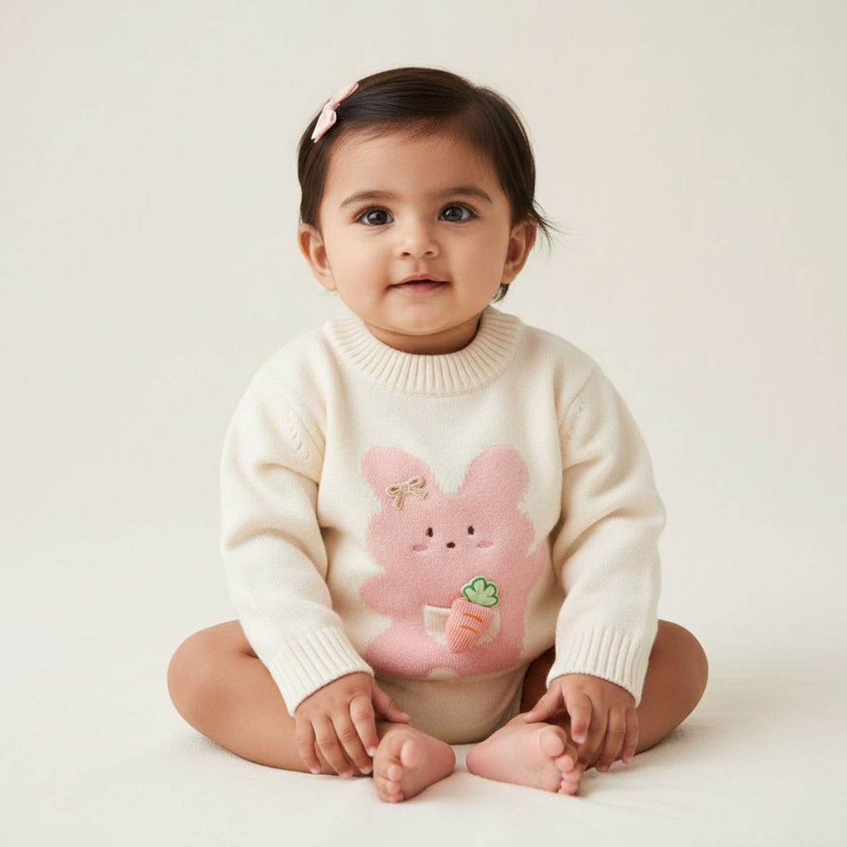 Winter Warm Woollen Full Sleeve Sweater For Baby | Bunny | Pack of 1