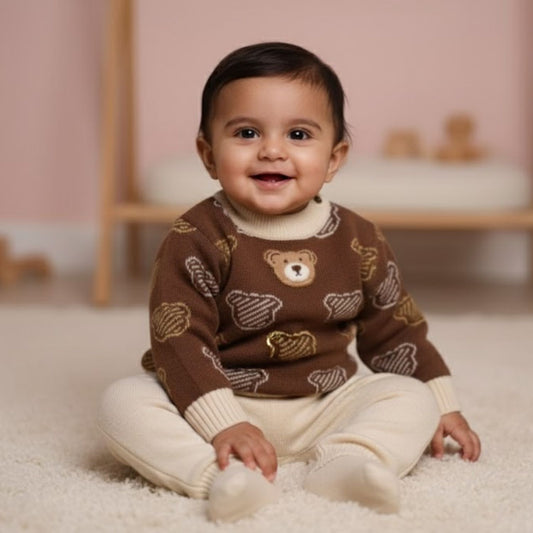 Winter Warm Woollen Full Sleeve Sweater For Baby | Bear | Pack of 1