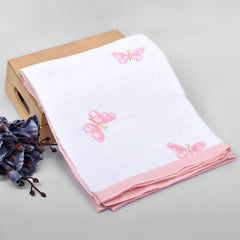 Moms Home New Born Organic Cotton Velcro Swaddle Wrap Gift Set of 9 Items - Pink