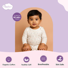 Organic Cotton Baby Full & Half Sleeve Onesie | Unisex Baby Romper Dress | Bunny | Pack of 2