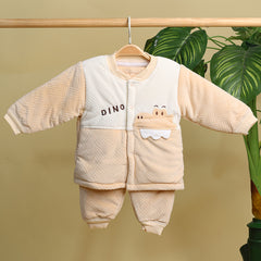 Winter Warm Full Sleeve Co-ord Sets For Baby | Cotton Baby Clothing Set | Dino | Set of 1