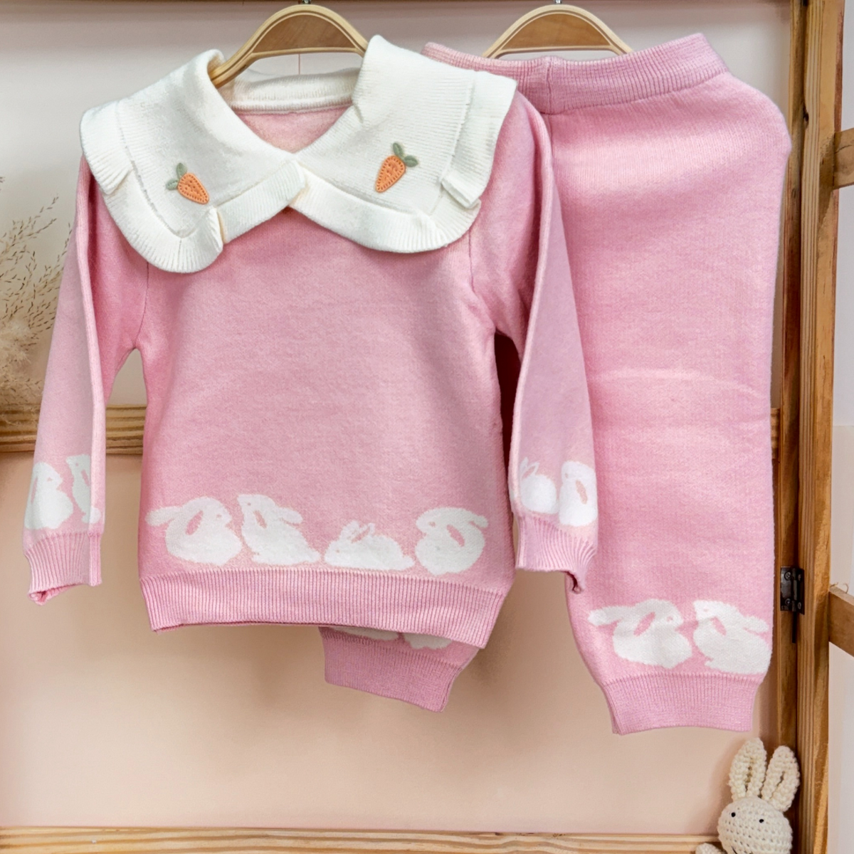 Winter Warm Woollen Full Sleeve Co-ord Sets For Baby | Rabbit | Pack of 1
