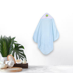 Ultra Soft Cotton Baby Hooded Towel  -Blue - 70x70 cm ( 0-3 Months )