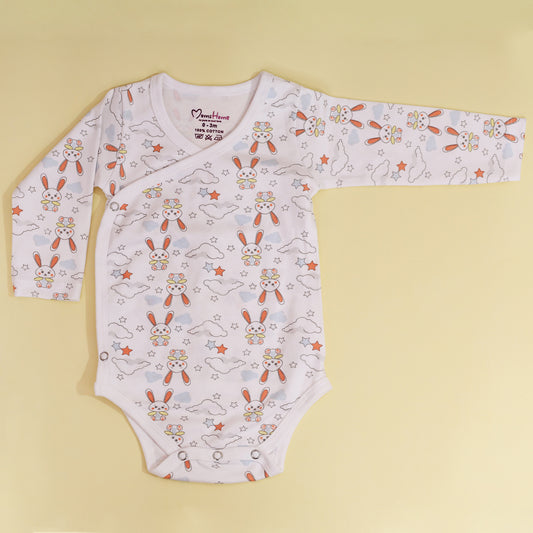 Organic Cotton Front Open Kimono Onesie For New Born Baby | Pack of 1