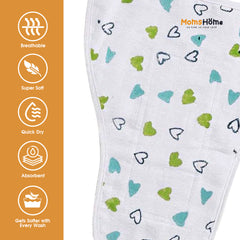 Moms Home Baby Unisex Organic Cotton Muslin Jhabla & Nappy - Cute Elephant - Set of  1