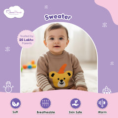 Winter Warm Woollen Full Sleeve Sweater For Baby | Bear | Pack of 1