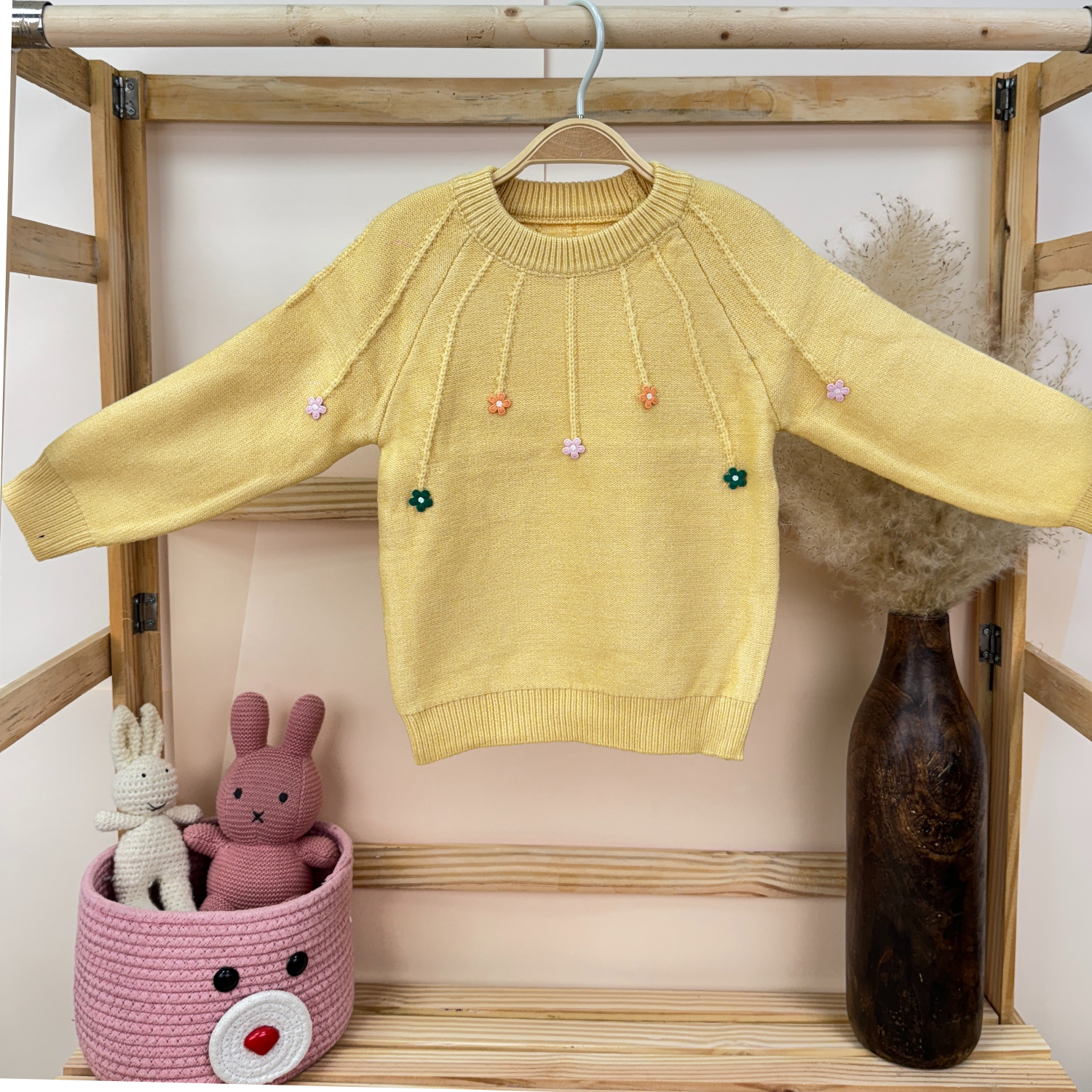 Winter Warm Woollen Full Sleeve Sweater For Baby Multicolor