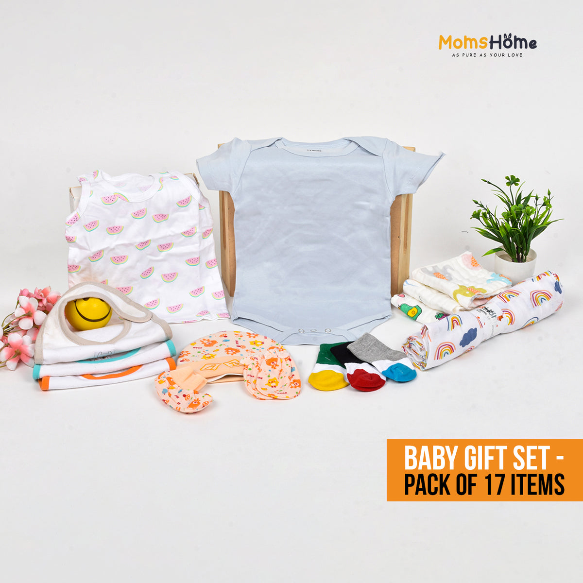 Supersoft Baby Organic cotton Muslin 17 pieces gift set