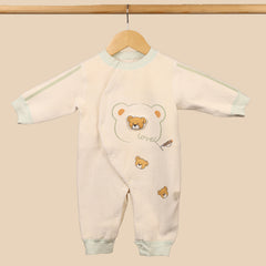 Organic Cotton Full Body Winter Romper for Babies | Soft & Warm Baby Romper | 0-6 Months | Teddy | Pack of 1