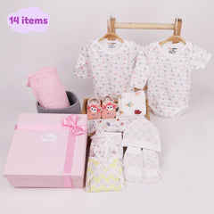 New Born Baby Gift Hamper | Baby Shower Gift Hamper | Baby Essential Clothes Set | Pack of 14
