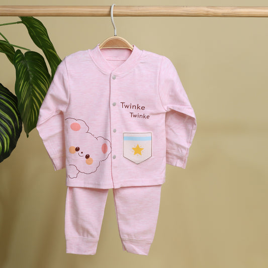 Winter Warm Full Sleeve Co-ord Sets For Baby | Cotton Baby Clothing Set | Cute Cat | Set of 1