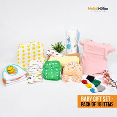 Moms Home Infants Printed Pure Organic Cotton Baby Apparel Gift Set - 18 Items