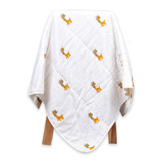 Ac Quilt Blanket Cum Bedspread | 0-3 Years | 100x120 cm | Yellow Giraffe