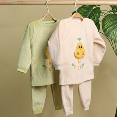 Winter Warm Full Sleeve Co-ord Sets For Baby | Cotton Baby Clothing Set | Pear | Set of 1