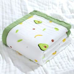 Baby Muslin 6 Layer Muslin blanket Cum Towel - 100X100 CM - (0-3 Years) Pack Of 1 Avocado