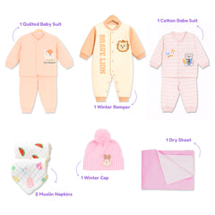 Winter Hospital Kit For Newborn Baby | New Born Baby Essentials Gift Combo | 18 Items | Mixed Design