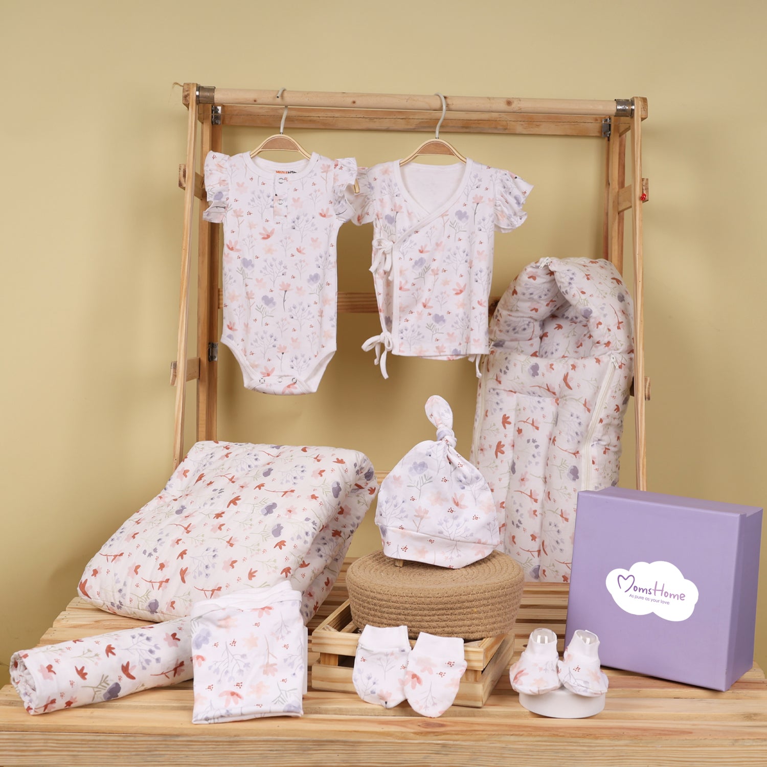 Hospital Kit for Newborn baby Organic Cotton Gift Set Items Blossom