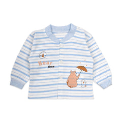Baby's Warm Unisex Cotton Suit Set - 1 Pajama and 1 Shirt - Blue